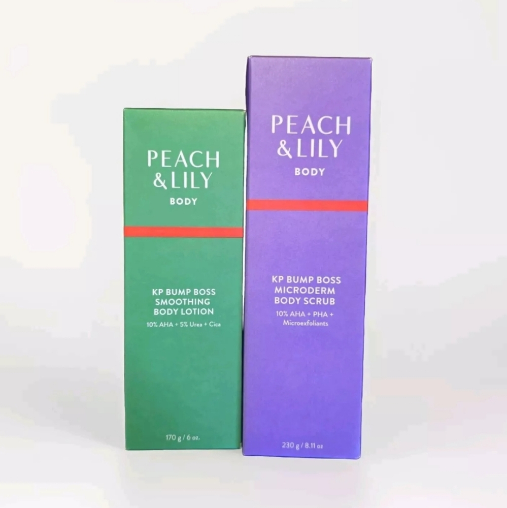 Peach Lily KP Bump Boss Bundle: Microderm Body Scrub & Smoothing Lotion